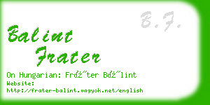 balint frater business card